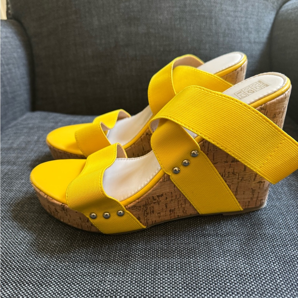 Yellow Wedge Sandals